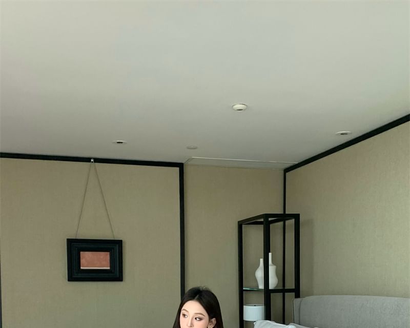 Plain / Off Sweater Belt Drop Oversized Shoulder