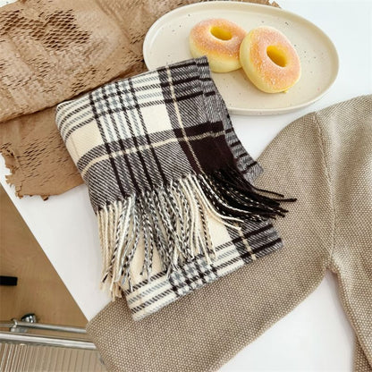 Plaid Fringed Scarf