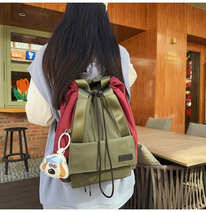 / Drawstring Set Charm Backpack Bag Nylon