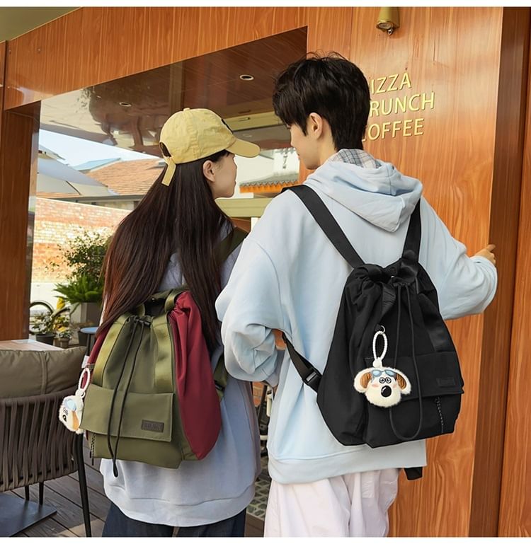 / Drawstring Set Charm Backpack Bag Nylon