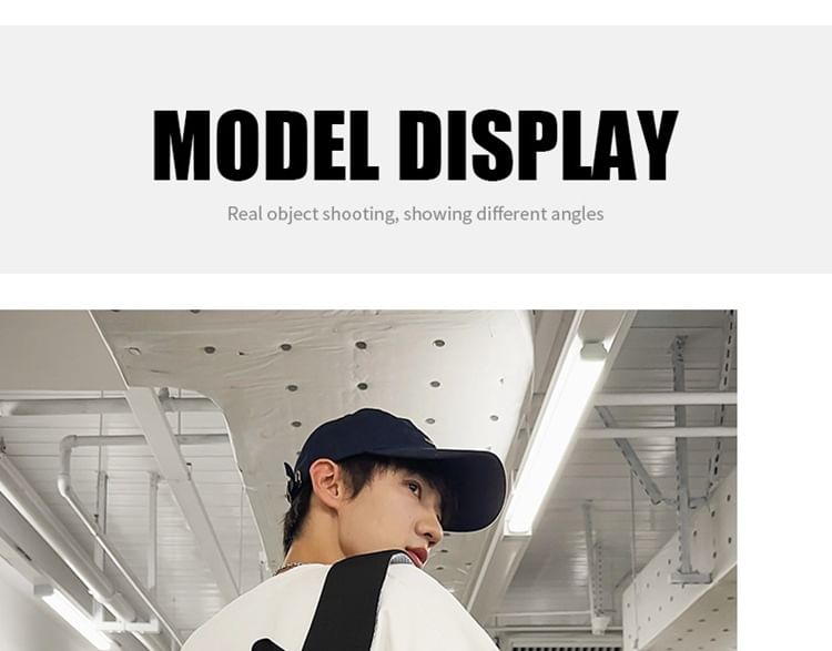 Set Nylon Plain Bag Laptop Buckled Charm Backpack /