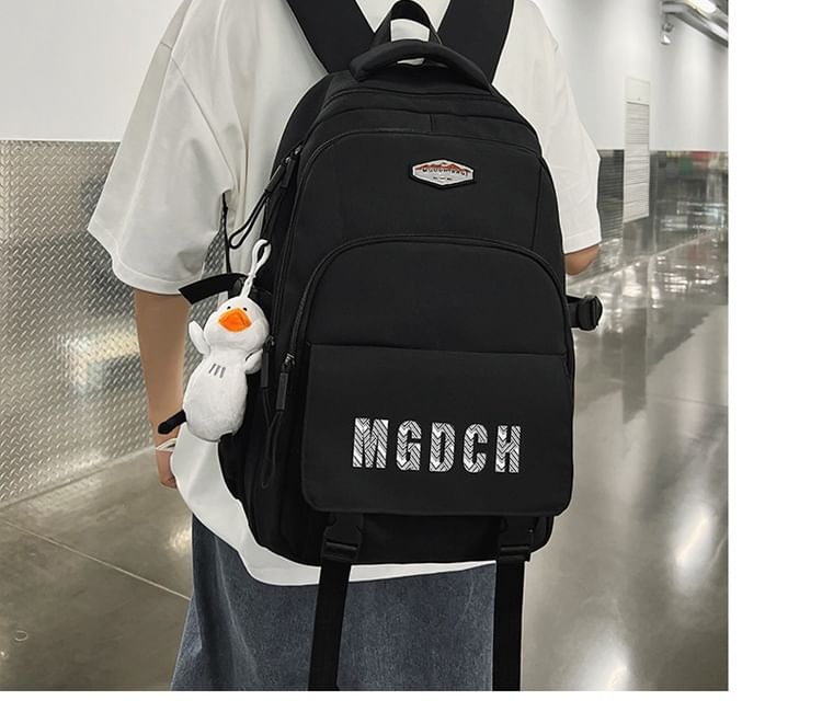 Nylon Laptop Backpack Lettering / Charm Bag Print Set