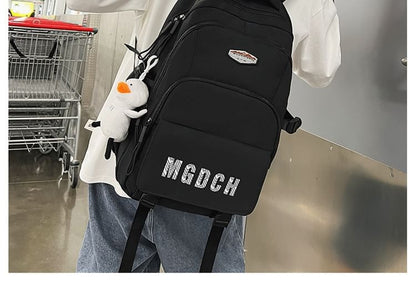 Nylon Laptop Backpack Lettering / Charm Bag Print Set