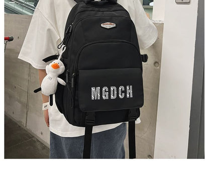 Nylon Laptop Backpack Lettering / Charm Bag Print Set