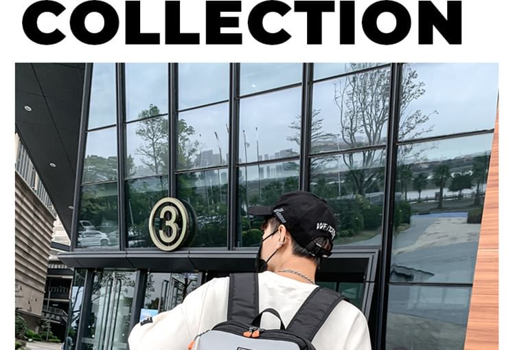 Lettering Laptop Applique Backpack