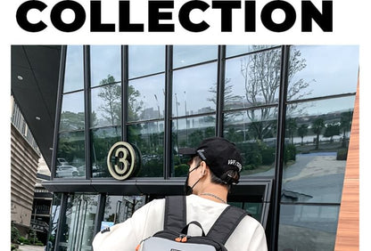 Lettering Laptop Applique Backpack