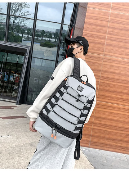 Lettering Laptop Applique Backpack