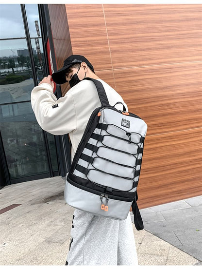 Lettering Laptop Applique Backpack