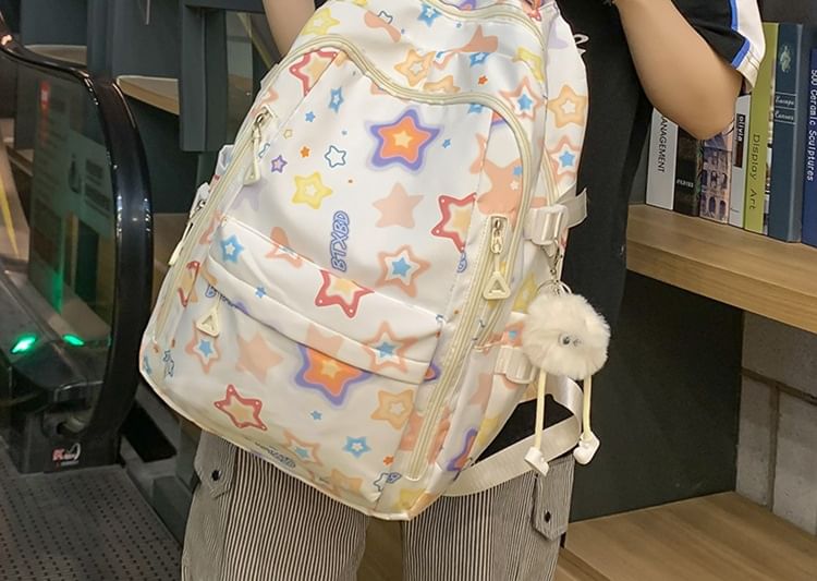Bag Backpack Charm Star Laptop Print Nylon / Set