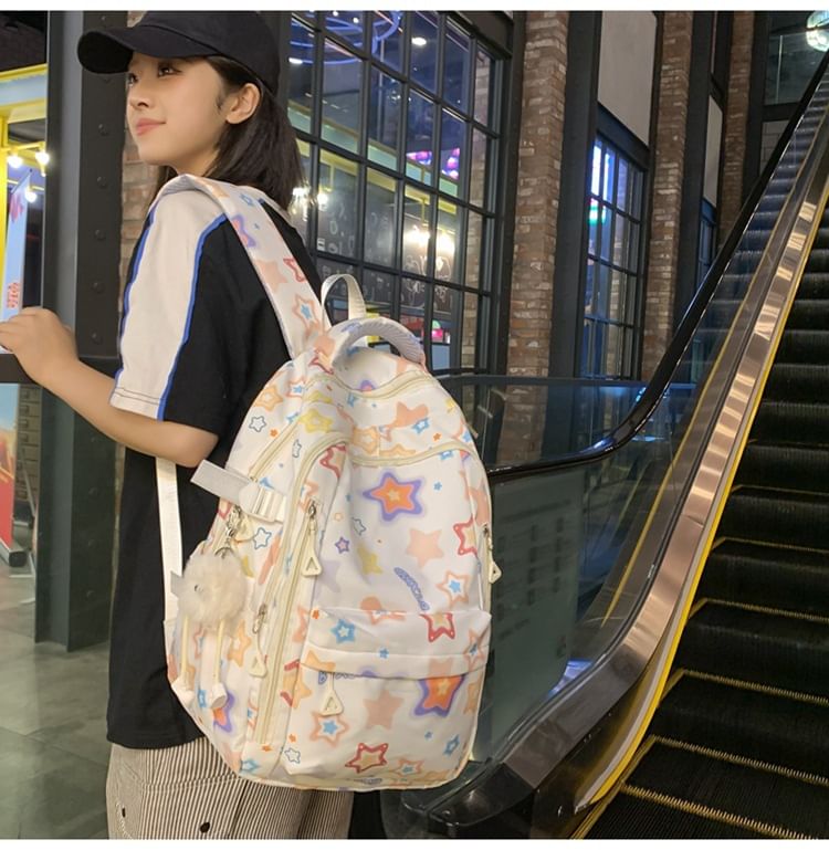 Bag Backpack Charm Star Laptop Print Nylon / Set