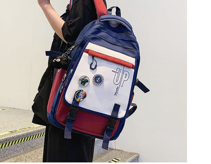 Backpack Nylon Print Lettering Laptop