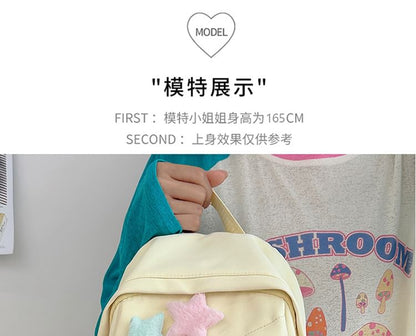 Charm Backpack Star Bag Lettering Nylon / Badge Laptop Applique Set