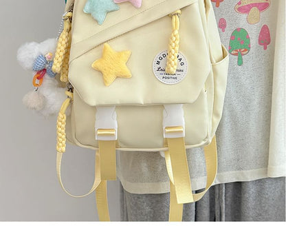 Charm Backpack Star Bag Lettering Nylon / Badge Laptop Applique Set