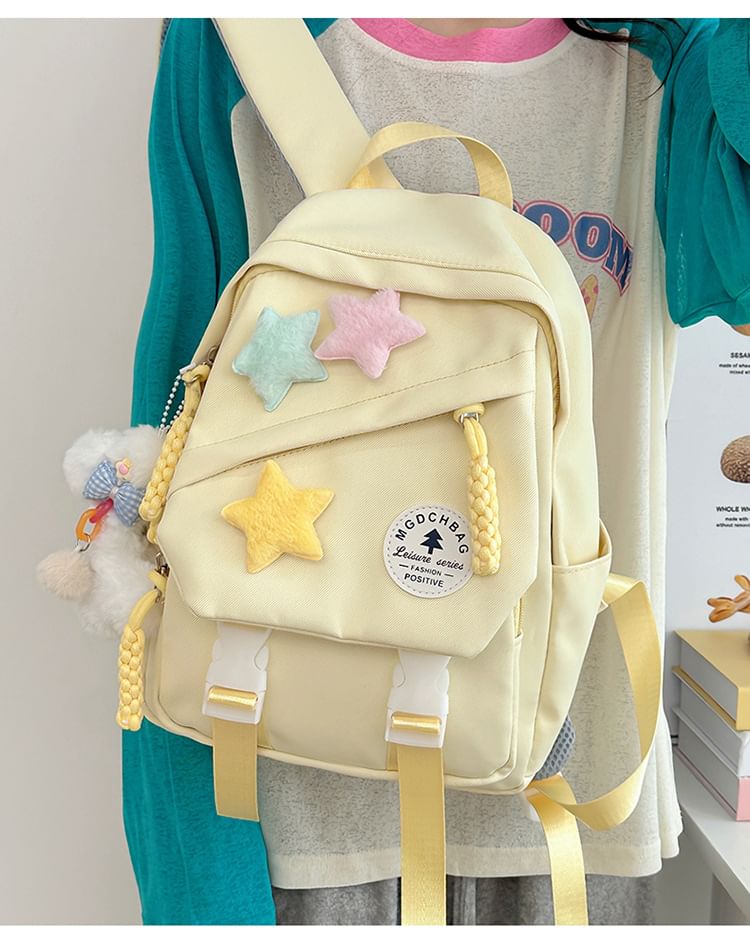 Charm Backpack Star Bag Lettering Nylon / Badge Laptop Applique Set