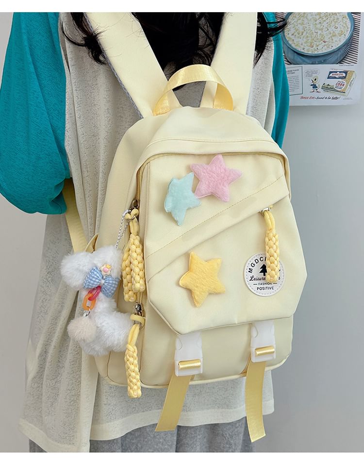 Charm Backpack Star Bag Lettering Nylon / Badge Laptop Applique Set
