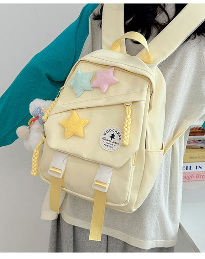Charm Backpack Star Bag Lettering Nylon / Badge Laptop Applique Set