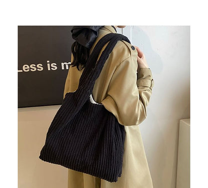 Corduroy Bag Plain Tote
