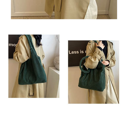 Corduroy Bag Plain Tote