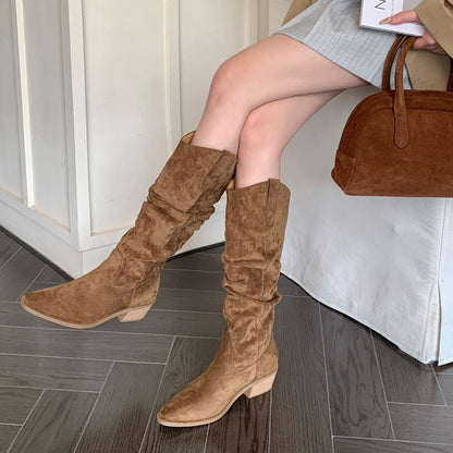 Chunky Heel Tall Boots