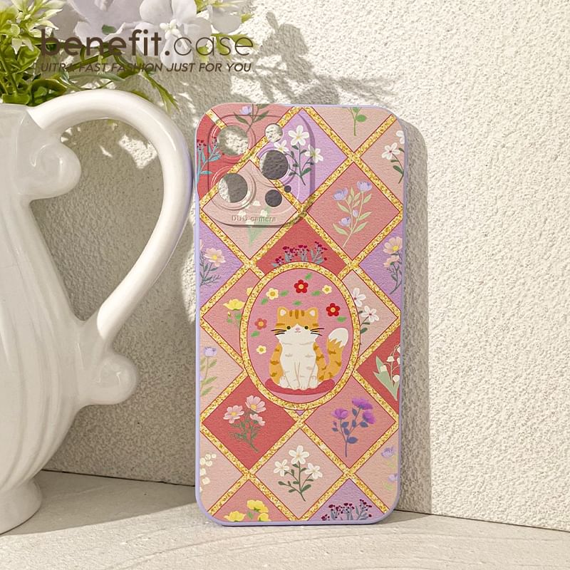 Cat Floral Phone Case