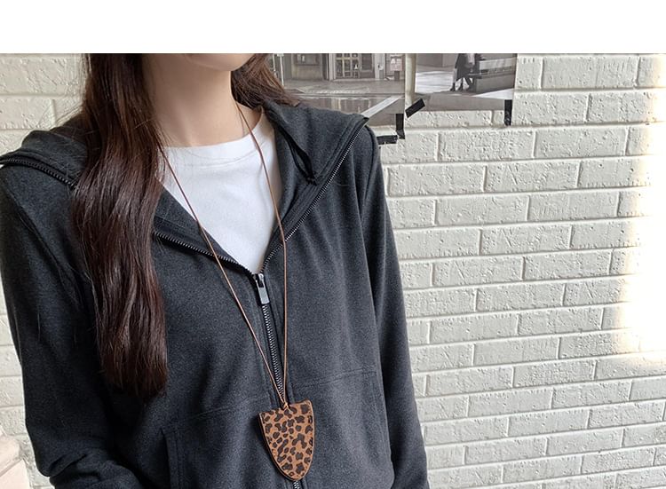 Plain Drawstring Zip-Up Hoodie