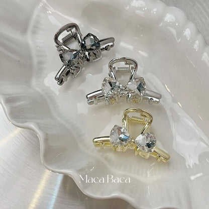 Bow Rhinestone Alloy Hair Claw