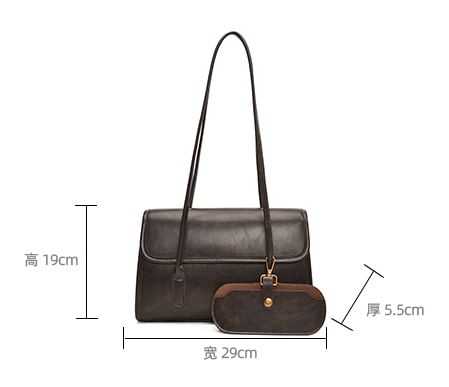 Faux Leather Flap Tote Bag With Card Holder