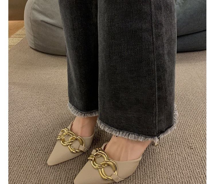 Chained Pumps Toe Stiletto Pointed D'Orsay