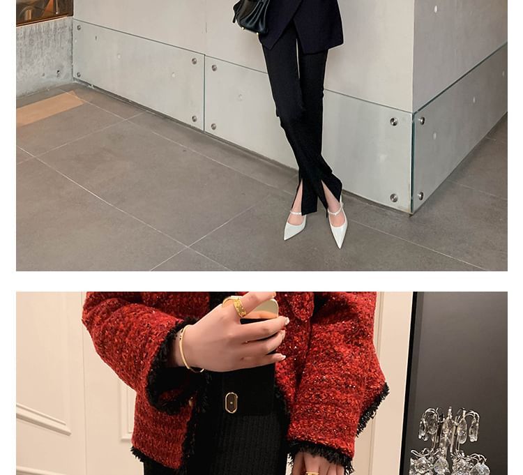 Sandals Stiletto Rhinestone Pointed Toe Leather Slingback Patent Accent