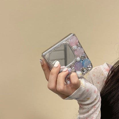 Rhinestone Case Mirrored Phone Rose