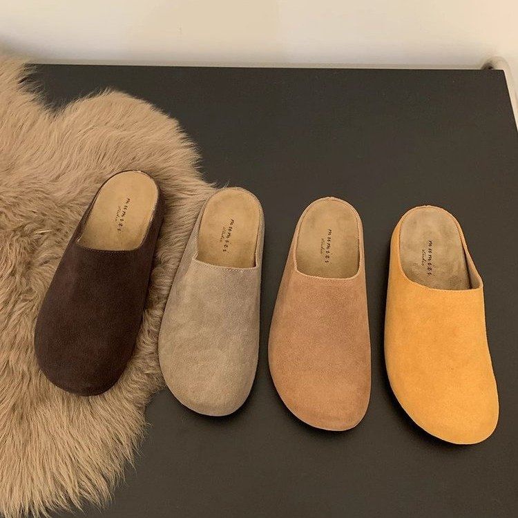 Mules Suede Plain Faux