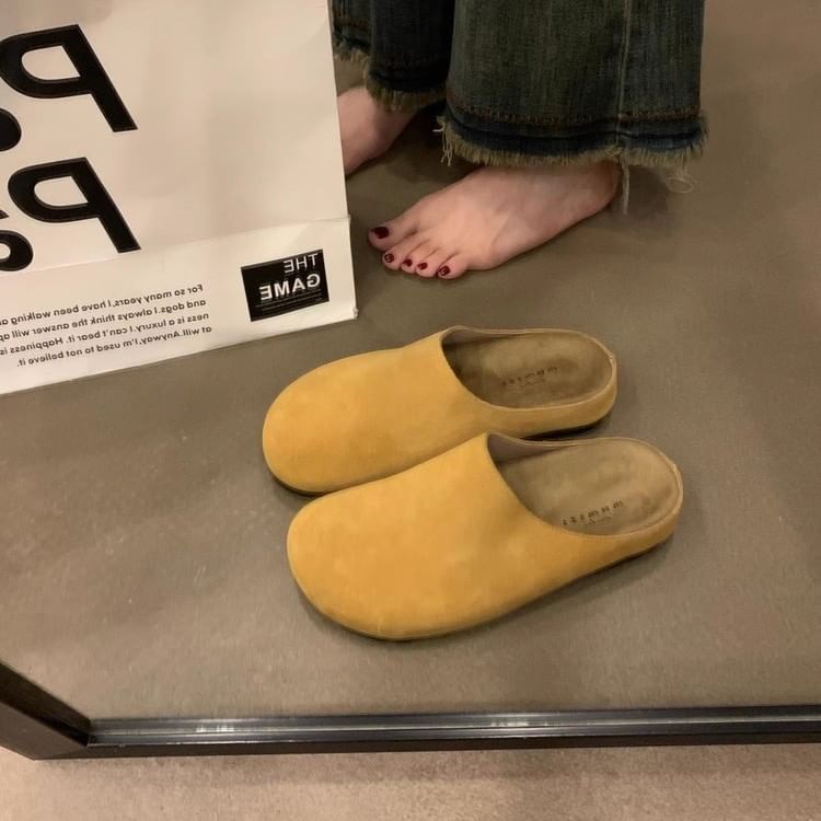 Mules Suede Plain Faux