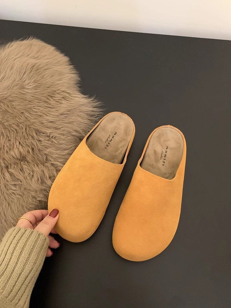 Mules Suede Plain Faux