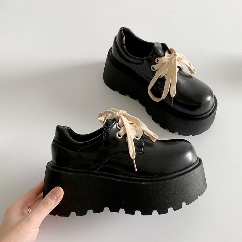 Platform Derby Lace-Up Shoes