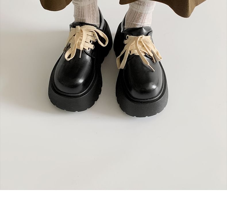 Platform Derby Lace-Up Shoes