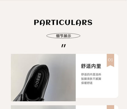 Platform Faux Loafers Heart Accent Leather