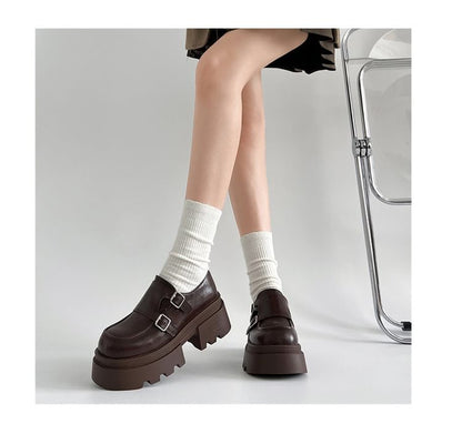 Loafers Platform Strap Monk