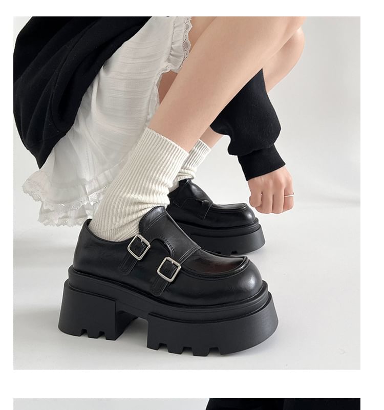 Loafers Platform Strap Monk