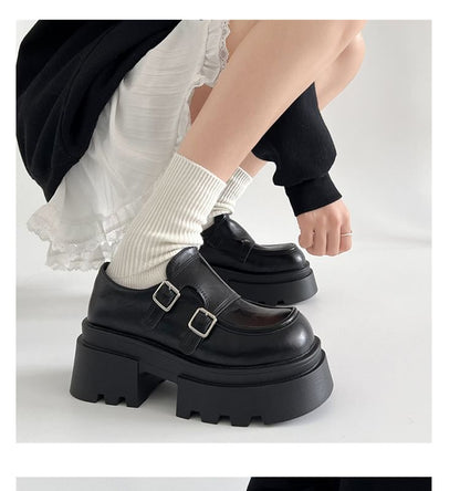 Loafers Platform Strap Monk