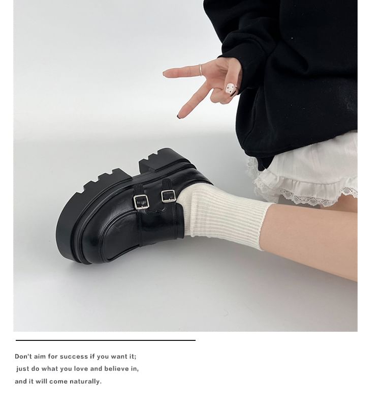 Loafers Platform Strap Monk