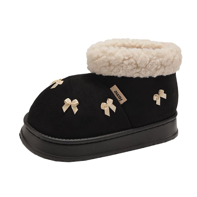 Boots Fleece-Lined Platform Bow Short Snow