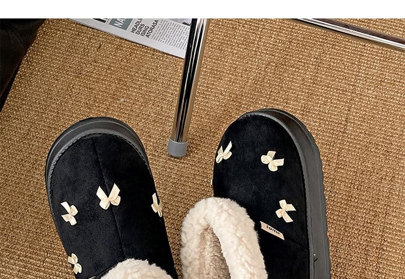 Boots Fleece-Lined Platform Bow Short Snow