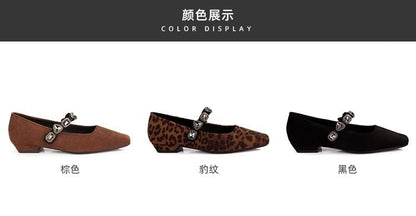 Flats Buckled Heart Leather Faux