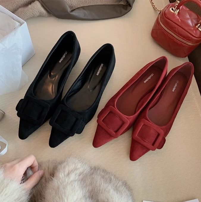Flats Pointed Buckled Toe