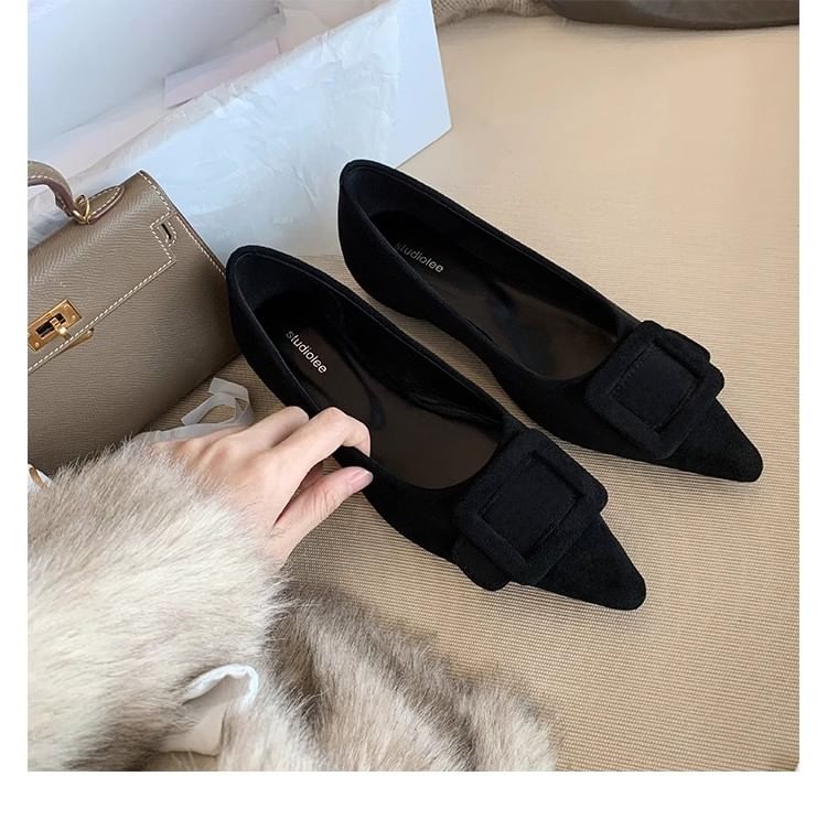 Flats Pointed Buckled Toe