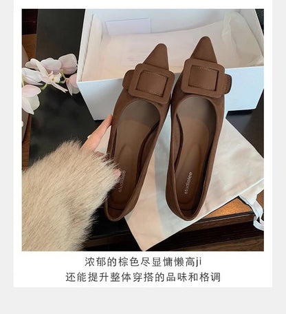 Flats Pointed Buckled Toe
