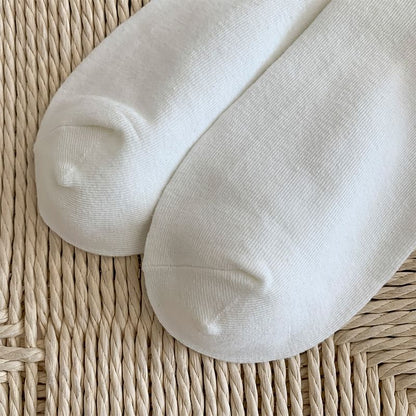 Plain Bow Ribbed Socks