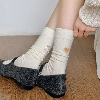 Letter Embroidered Socks