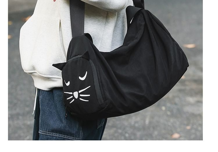 Cat Messenger Nylon Bag Print