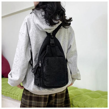 Sling Buckle Denim Bag